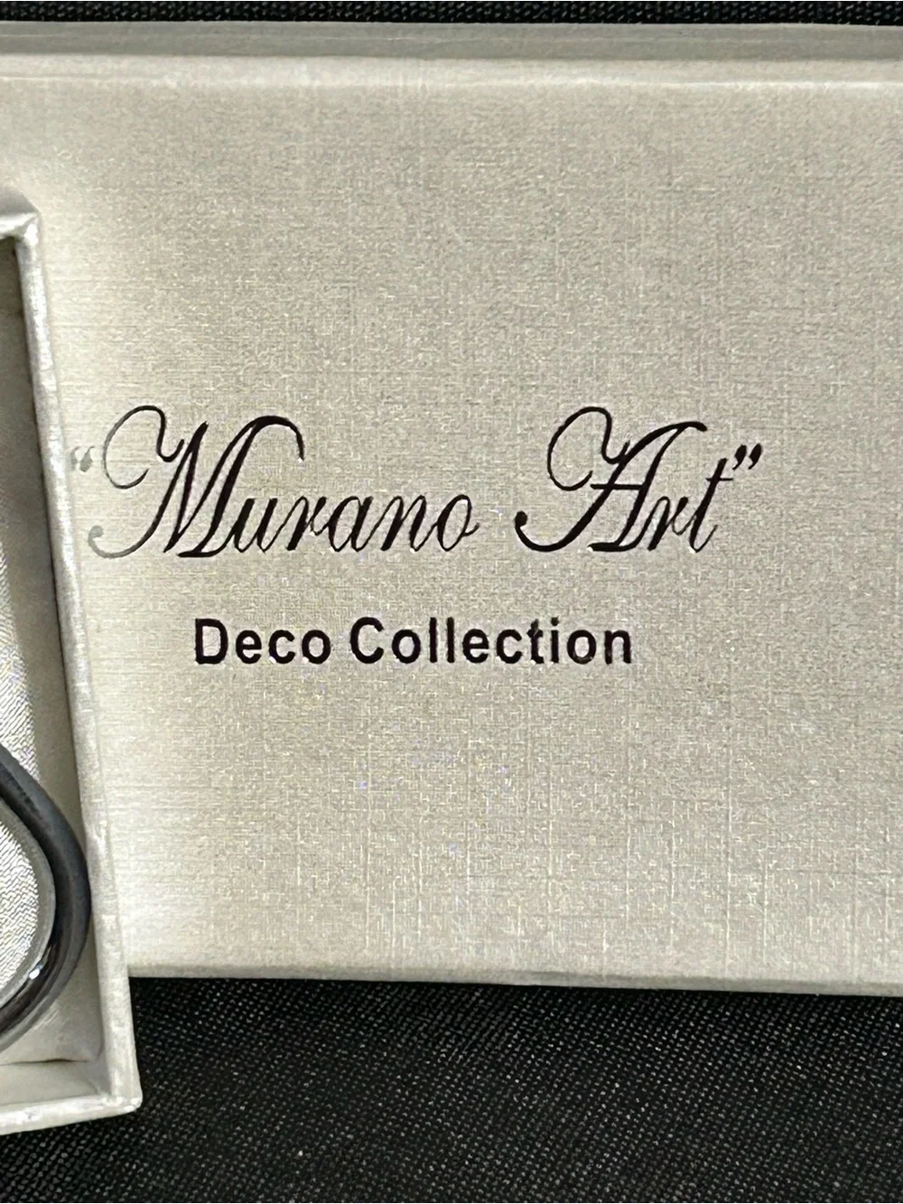 Murano Deco Collection Purse Hook with Green, Orange, Red & Gold Glass Accent